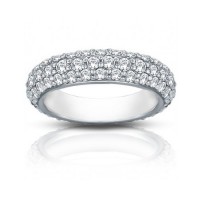 3.50 ct Ladies Three Row Diamond Eternity Wedding Band Ring